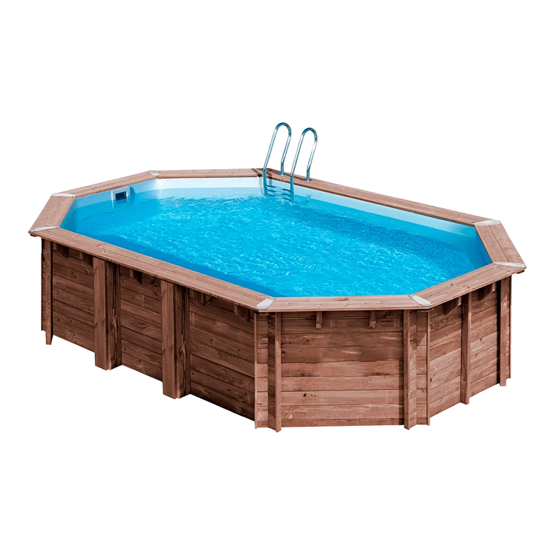 Piscina de madera GRE Macadamia 632 x 335 x 130 cm – Ovalada KPBOC632