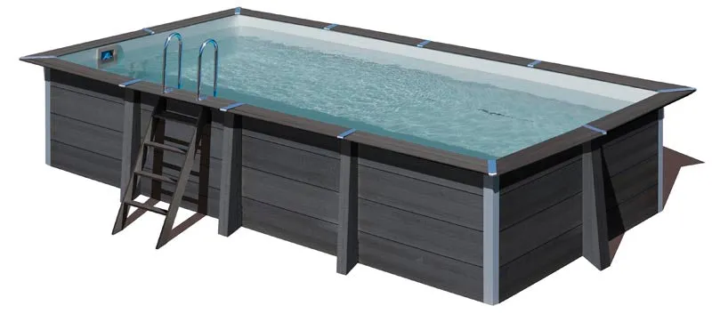 Piscina composite rectangular GRE KPCOR60N 606x326 cm con filtro de arena