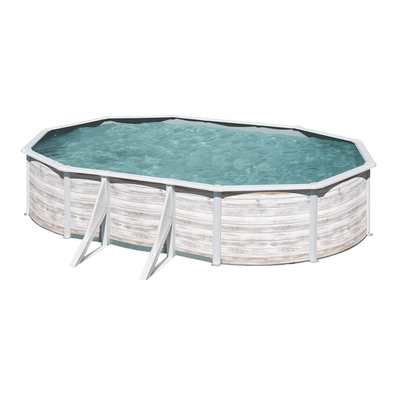 Piscina desmontable ovalada GRE 610x375x120 cm con depuradora de arena KIT610N