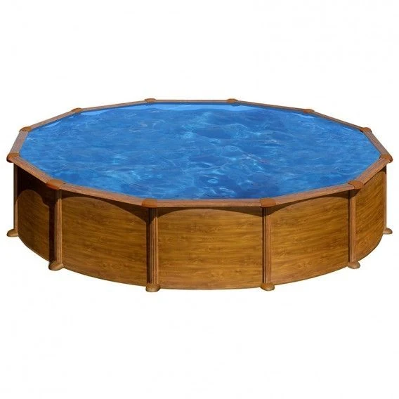 Piscina redonda Star Pool Gre imitación madera. Ø 550x132 cm. PR558WO.
