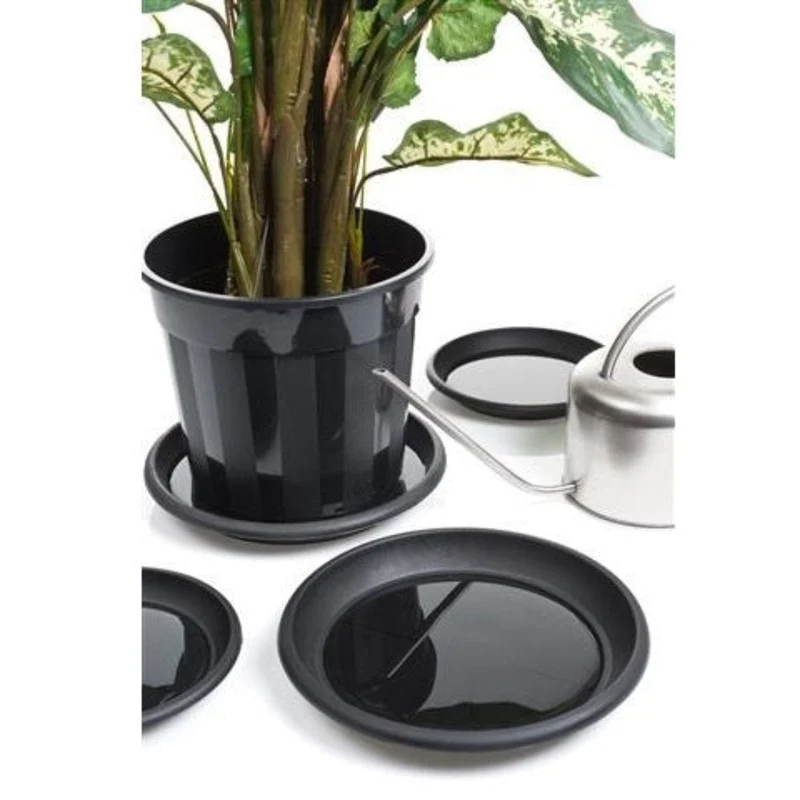 Soucoupe en polypropylène noire - H6 x Ø44 cm