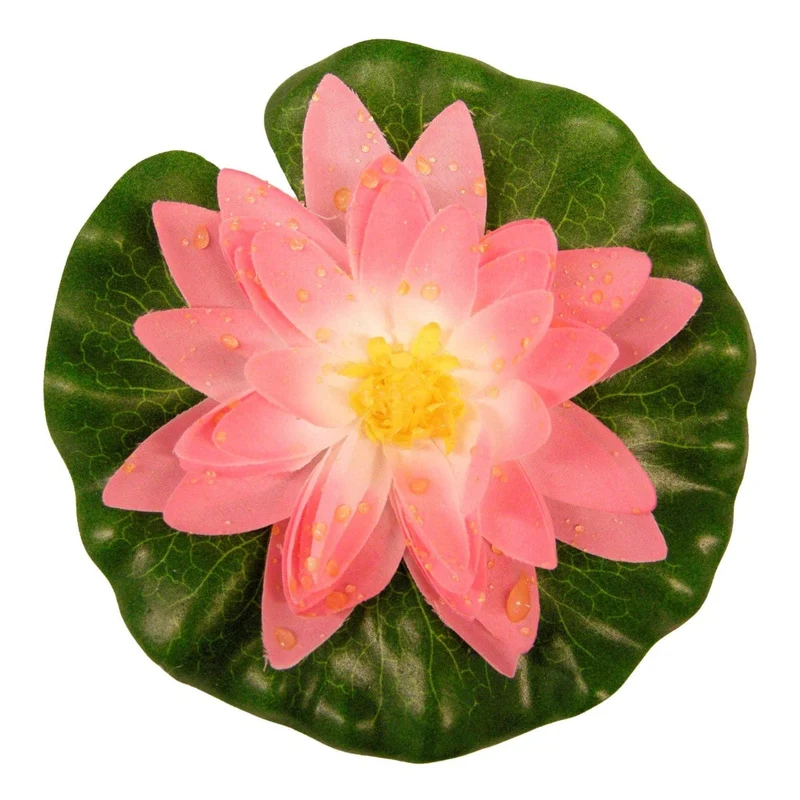 Nénuphar de décoration avec gouttes de pluie - coloris roze - Ø20 cm