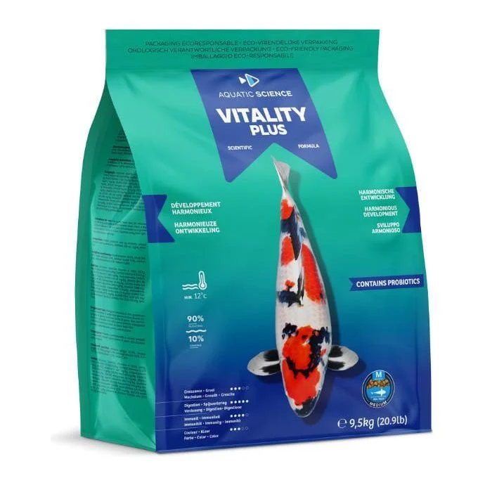 Vitality Plus MEDIUM 9.5kg - Aquatic Science - L’aliment pour koïs qui favorise un développement harmonieux
