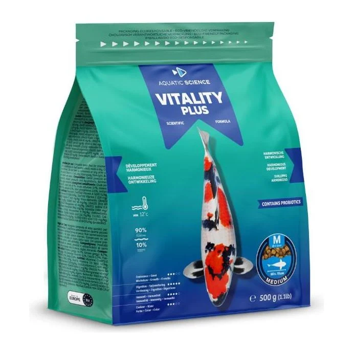 Vitality Plus MEDIUM 0.5kg - Aquatic Science - L’aliment pour koïs qui favorise un développement harmonieux