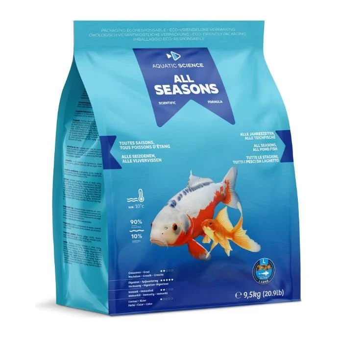 All Seasons LARGE 9.5kg - Aquatic Science - Aliment de base toutes saisons de qualité