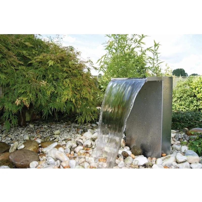 VENEZIA - cascade, inox 304, 3400 l/h, tuyau et acc. de raccordement - LED strip 30 cm 1x20 blanc froid, transfo AC 12V/DE-06-12W, Lumen 180, EEK A+, 2,5 Watt - H50 x 36,5 x 9 cm