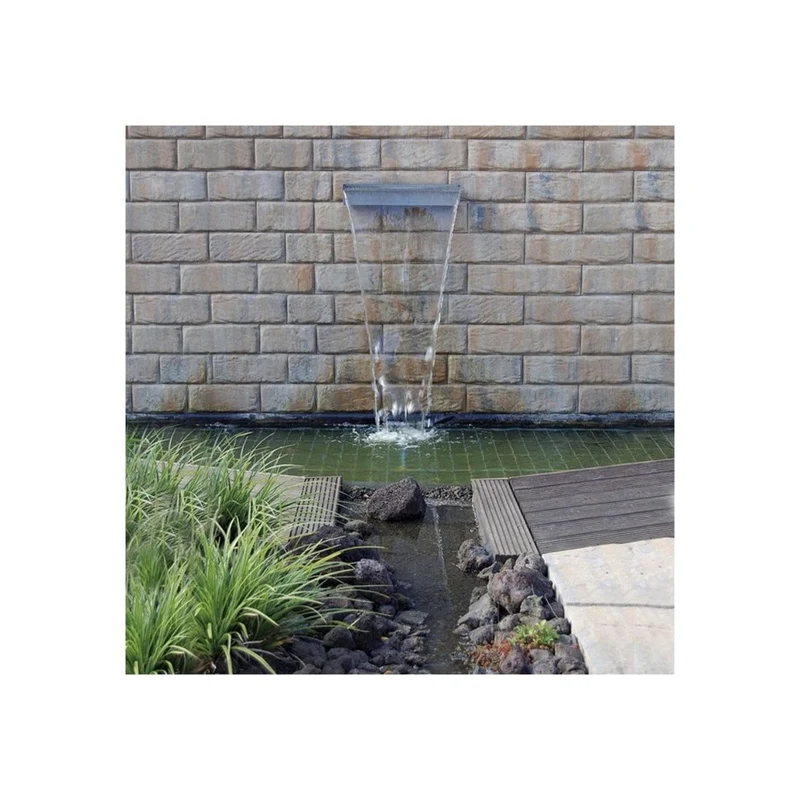 Niagara® 90 - lame d'eau - Inox 304 avec raccords filetés Ø25 mm/1" - H10 x 90 x 12,5 cm