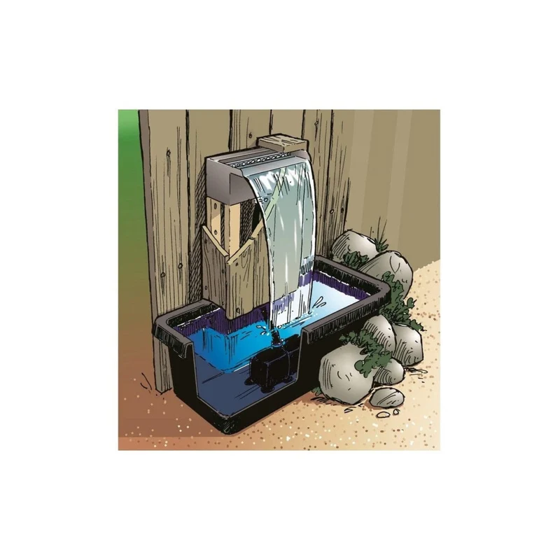 Niagara® 90 - lame d'eau - Inox 304 avec raccords filetés Ø25 mm/1" - H10 x 90 x 12,5 cm