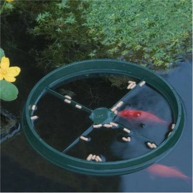 Anneau à nourriture pour poisson de bassin - PVC, vert - Ø24 cm
