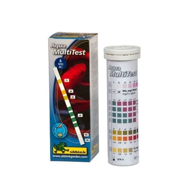 Display Aqua MultiTest - 50 bandelettes à 6 mesures de tests (PH,GH,KH,NO2,NO3,CI2) - 12 x