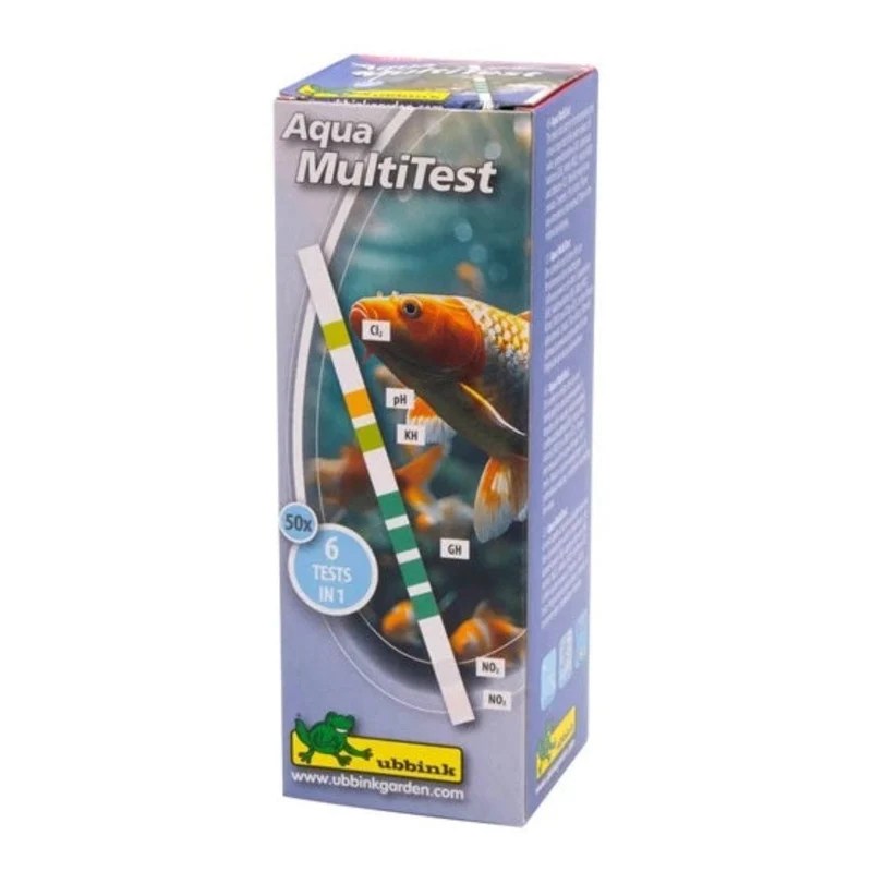 Display Aqua MultiTest - 50 bandelettes à 6 mesures de tests (PH,GH,KH,NO2,NO3,CI2) - 12 x