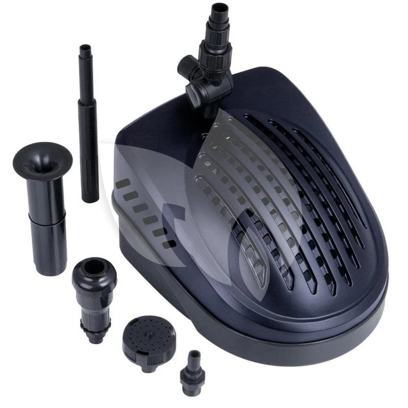PowerClear® 9000 - "3 en 1" : filtration immergée biomécanique avec clarificateur UVC et pompe fontaine intégrées - Qmax(l/h) 1400, 45W, Hmax(m) 2,30, 1/2'', mousse filtrante 20 ppi, UVC PL-S 9W, classe de protection I, IP68, AC230V/50Hz, accessoires d'aj