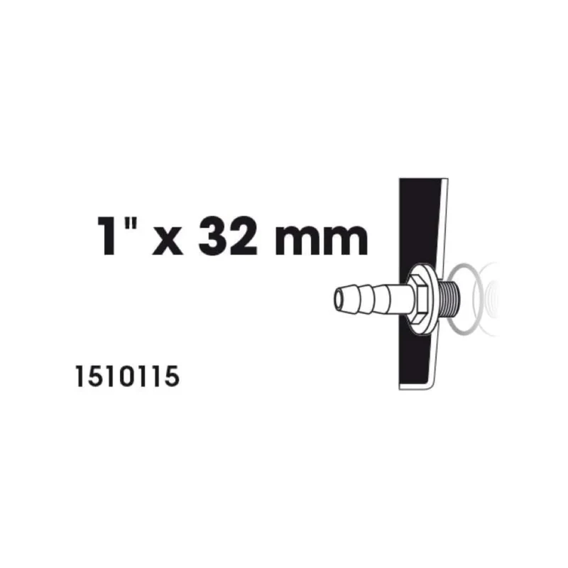 Embout à olive filetage mâle 1 x Ø mm tuyau - Ø25 (1") x Ø32 (1¼") mm