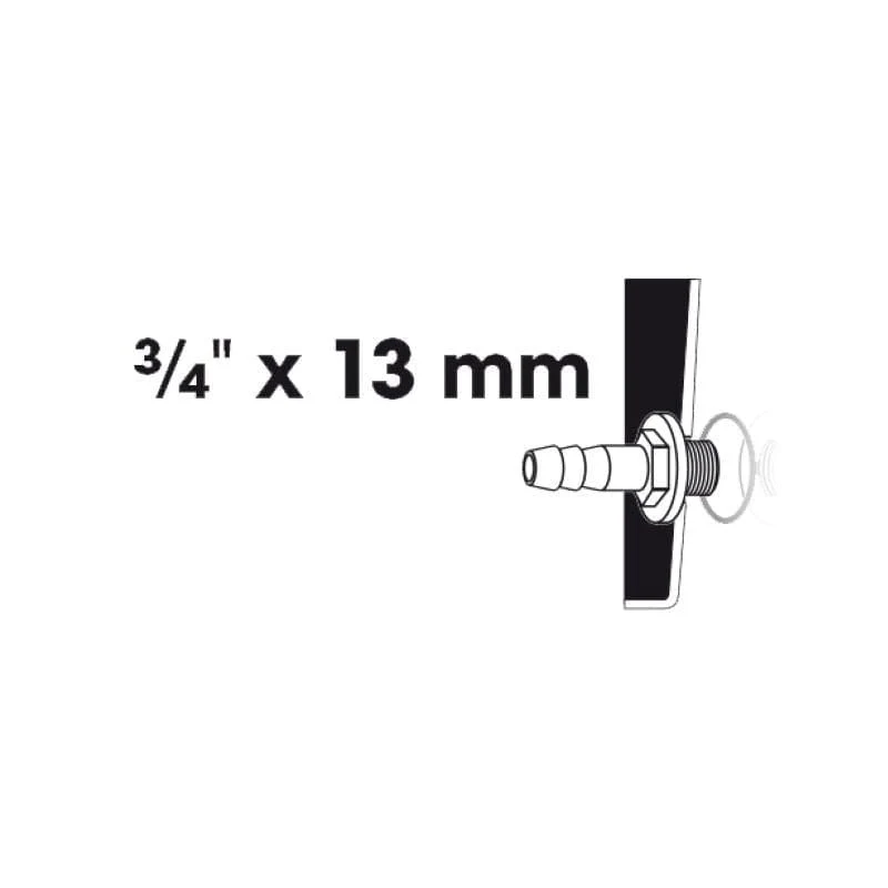 Embout à olive filetage mâle 1 x Ø mm tuyau - Ø19 (¾") x Ø13 (½") mm