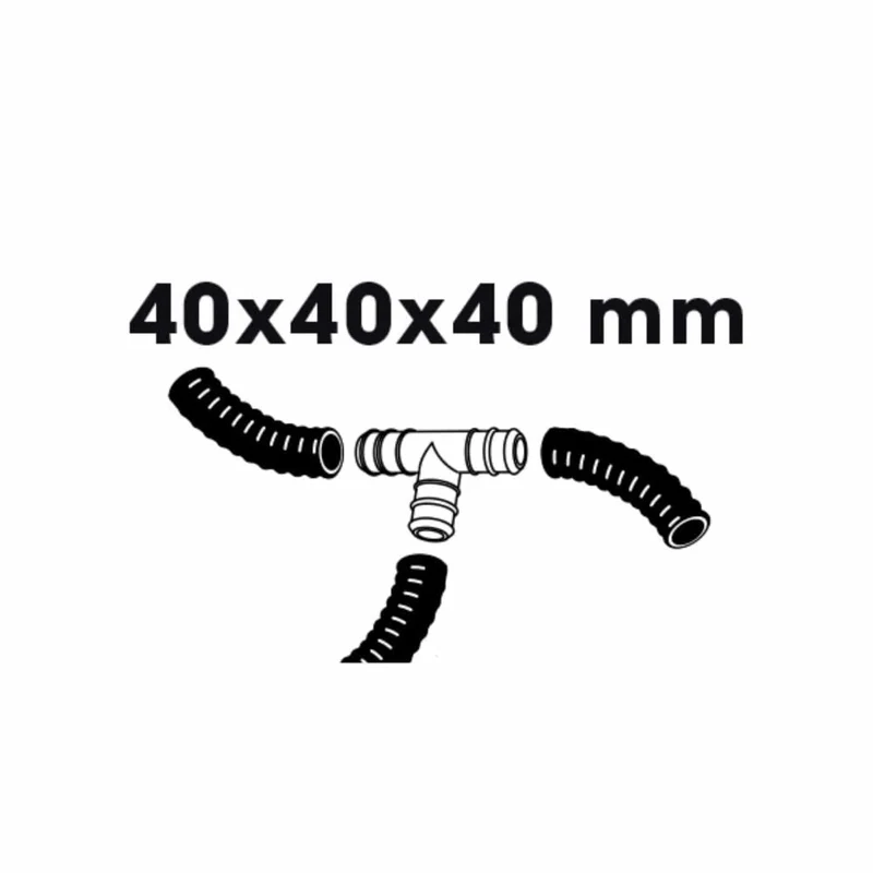 Raccord de tuyaux, dérivation pièce en T, 3 x - Ø40 (1½") x Ø40 (1½") x Ø40 (1½") mm
