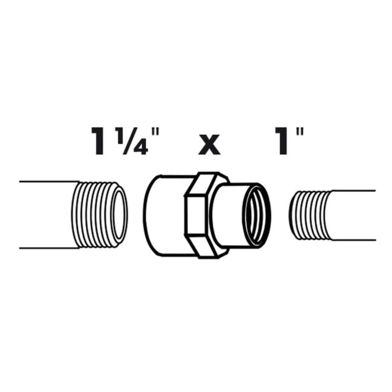 Embout à réduction 2 x filetage femelle/femelle - Ø32 (1¼") x Ø25 (1") mm
