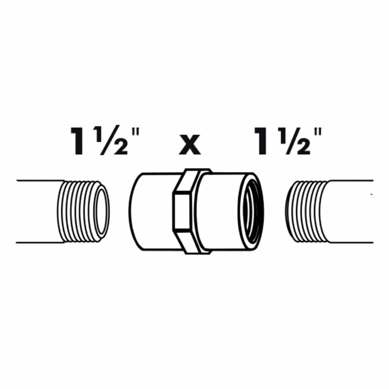 Manchon double 2 x filetage femelle/femelle - Ø40 (1½") x Ø40 (1½") mm
