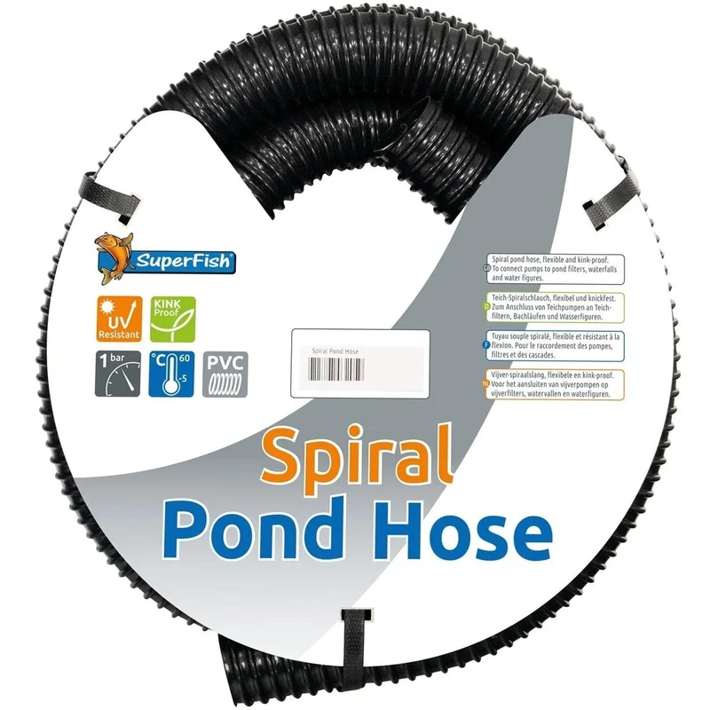 BLACK SPIRAL POND HOSE 50 MM 10 M - Bobine de tuyaux pour étangs & bassins - 10M de longueur en 50MM
