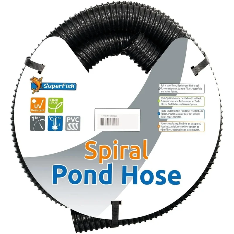 BLACK SPIRAL POND HOSE 25 MM 5 M