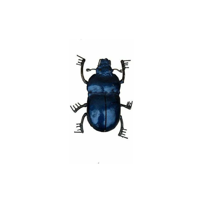 Scarabée bleu PM - Insecte décoratif en métal recyclé