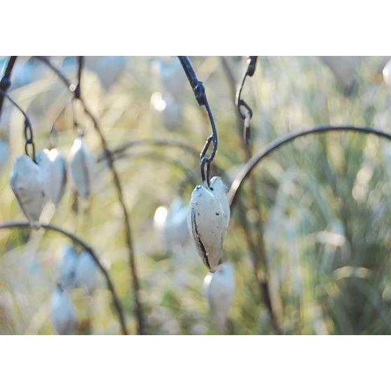 Cœur de Marie blanc - Végétal décoratif en métal recyclé