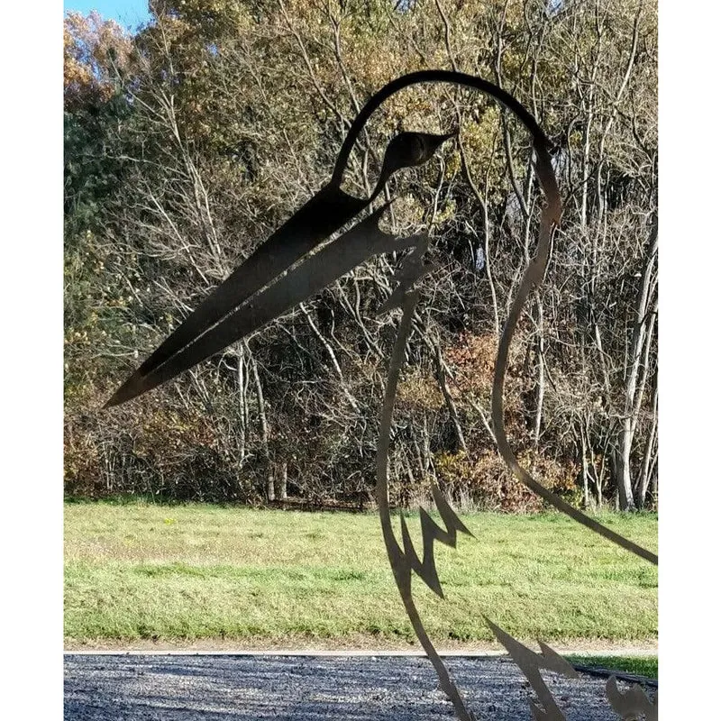 Cigogne - Silhouette en acier corten