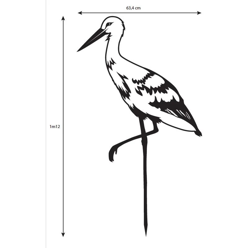 Cigogne - Silhouette en acier corten