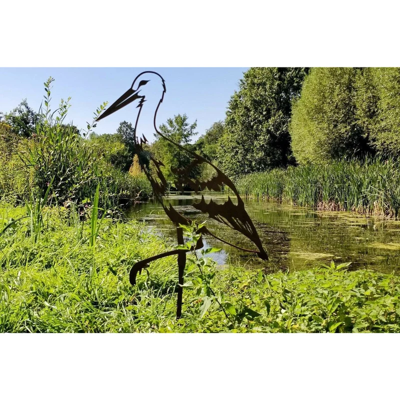 Cigogne - Silhouette en acier corten