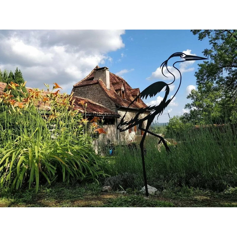 Héron - Silhouette en acier corten