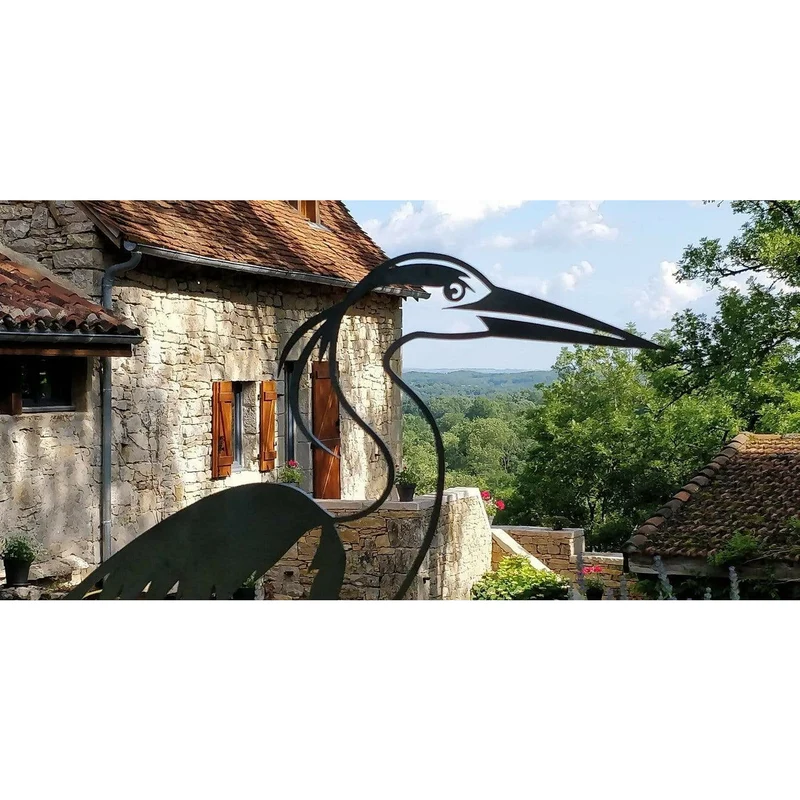 Héron - Silhouette en acier corten