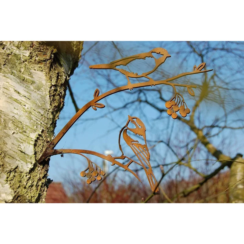Mésanges - Silhouette en acier corten