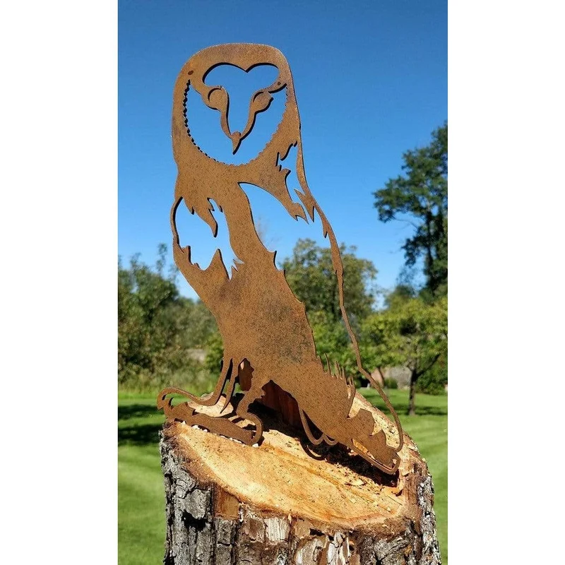 Chouette - Silhouette en acier corten