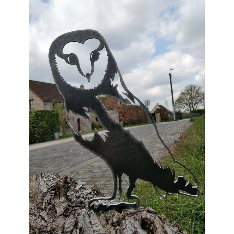 Chouette - Silhouette en acier corten