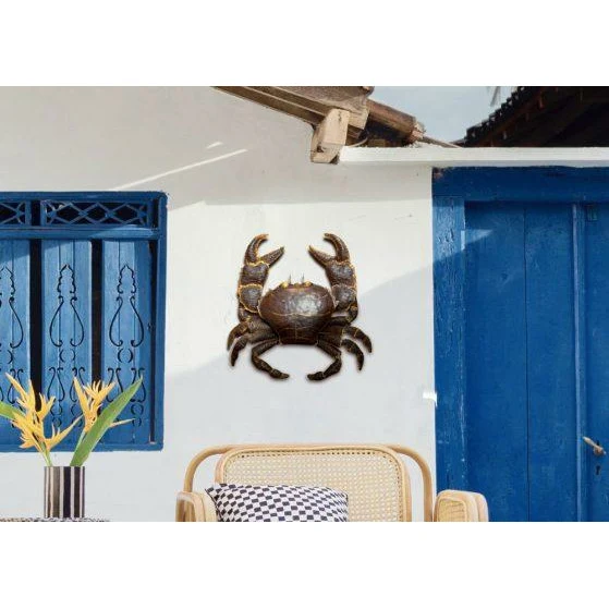 Crabe - Poisson décoratif en métal recyclé