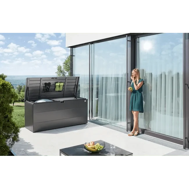 Biohort – StyleBox baúl metálico de diseño para exterior Plata metálica