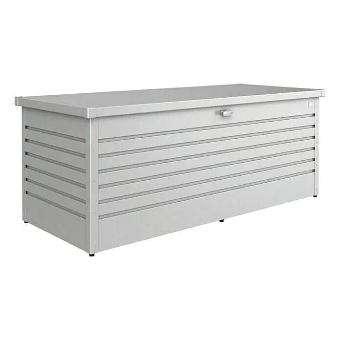 Biohort – Arcón de metal para exterior plata metálica
