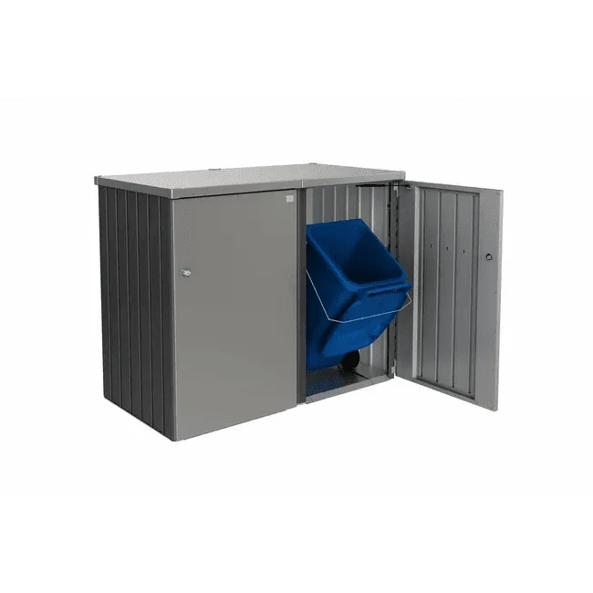 Biohort – Alex contenedor de cubos de basura modular con ruedas plata metálica