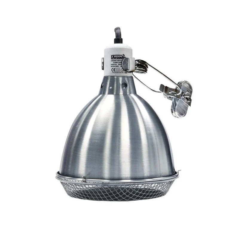 ARCADIA REFLECTOR CLAMP LAMP WITH CERAMIC HOLDER E27 20CM STAINLESS STEEL