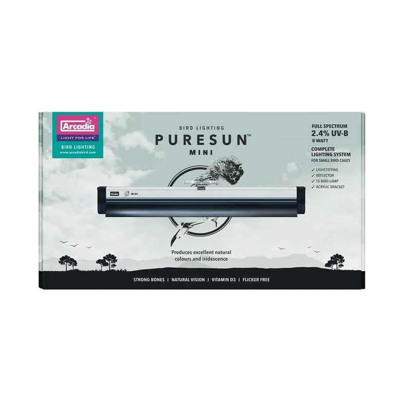 ARCADIA PURESUN BIRD LAMP KIT WITH BRACKET MINI 8 WATT