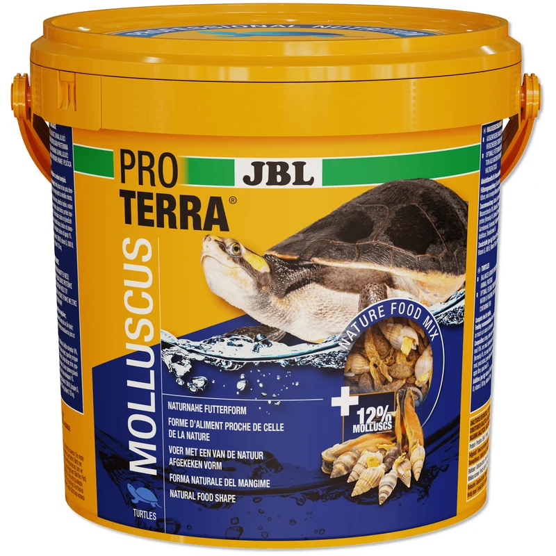 ProTerra JBL Molluscus - Escargots entiers, gammares et bâtonnets au poisson pour diversifier l’alimentation de toutes les tortues d’eau et cistudes