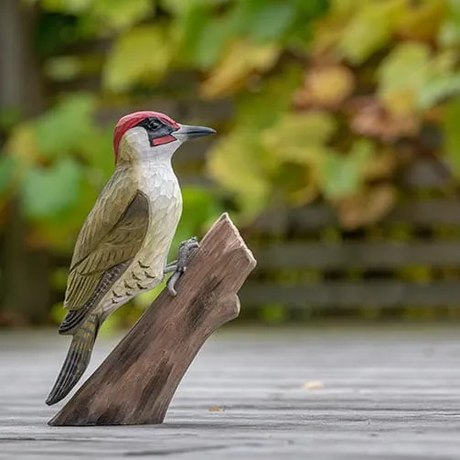 PIC VERT - OISEAU EN BOIS REALISE A LA MAIN