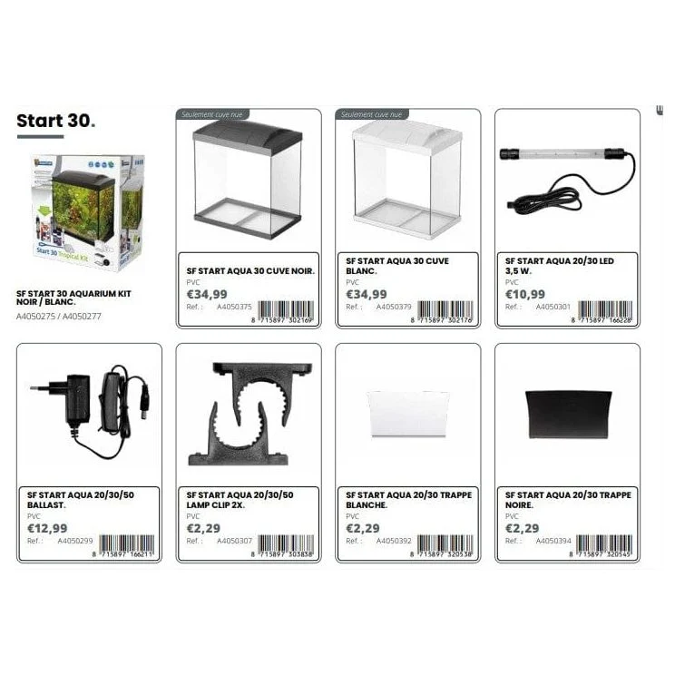 Pièces détachées pour Aquarium Superfish SF START 30 KIT NOIR / BLANC