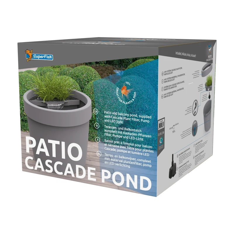 Superfish Patio Pond Cascade - Bassin prêt à l'emploi pour terrasses avec petite cascade (Capacité : 115 litres)