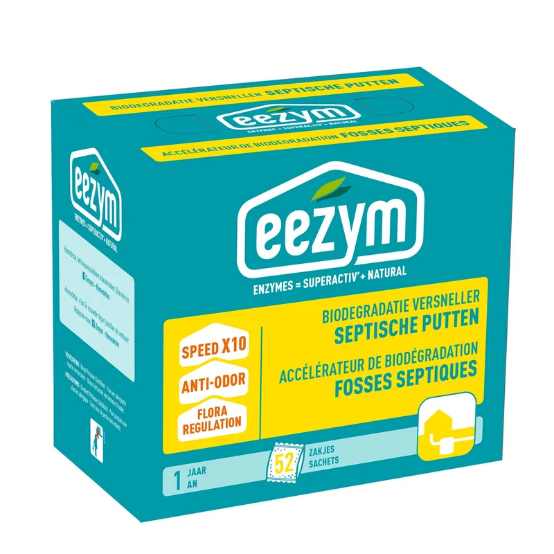 Accélérateur de biodégradation fosses sept. 1 an (sachets solubles) - Eezym