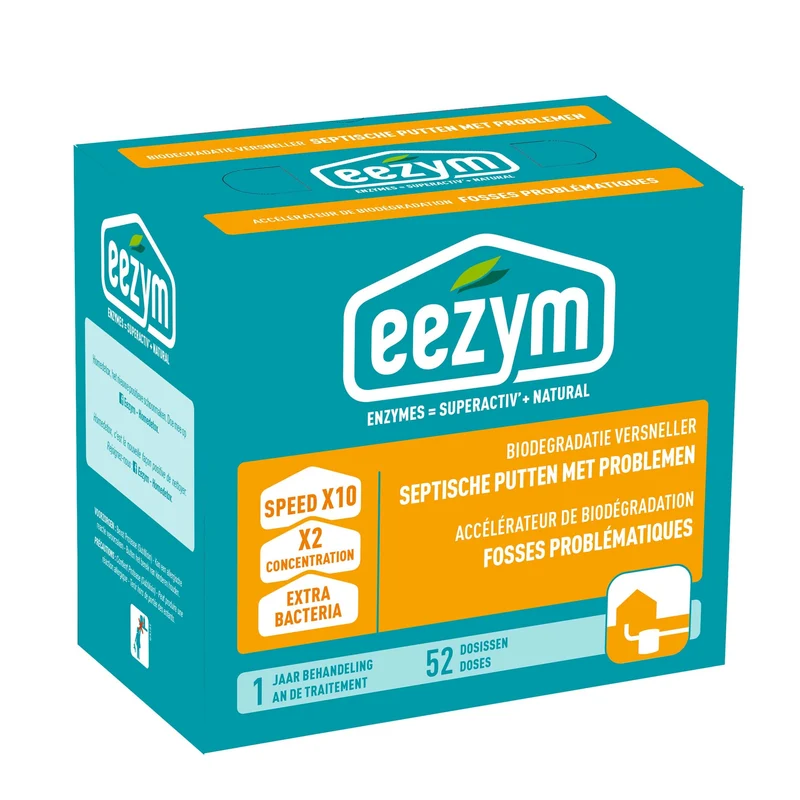 Accélérateur de biodégradation fosses problématiques (52 doses) - Eezym