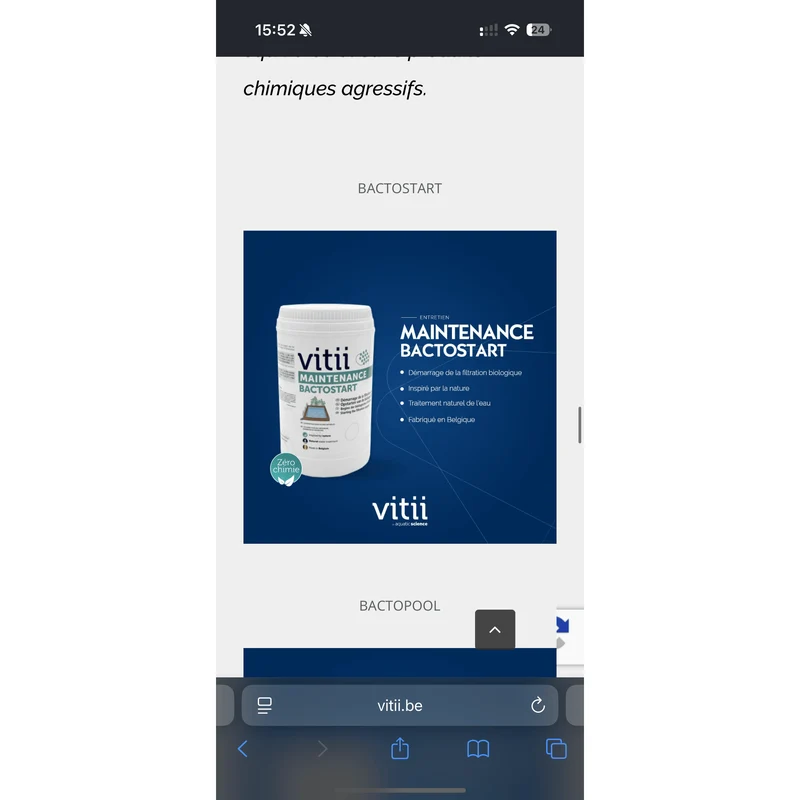 Vitii Bactostart - Démarrage de la filtration biologique