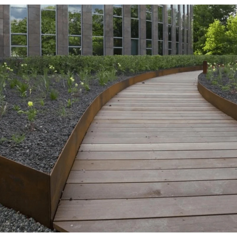 Bordures de jardin en acier corten - Supérieur Droit - Par 5 pièces