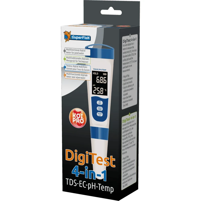 DigiTest 4-in-1 - Mesure pH-Temp-TDS-EC - Superfish