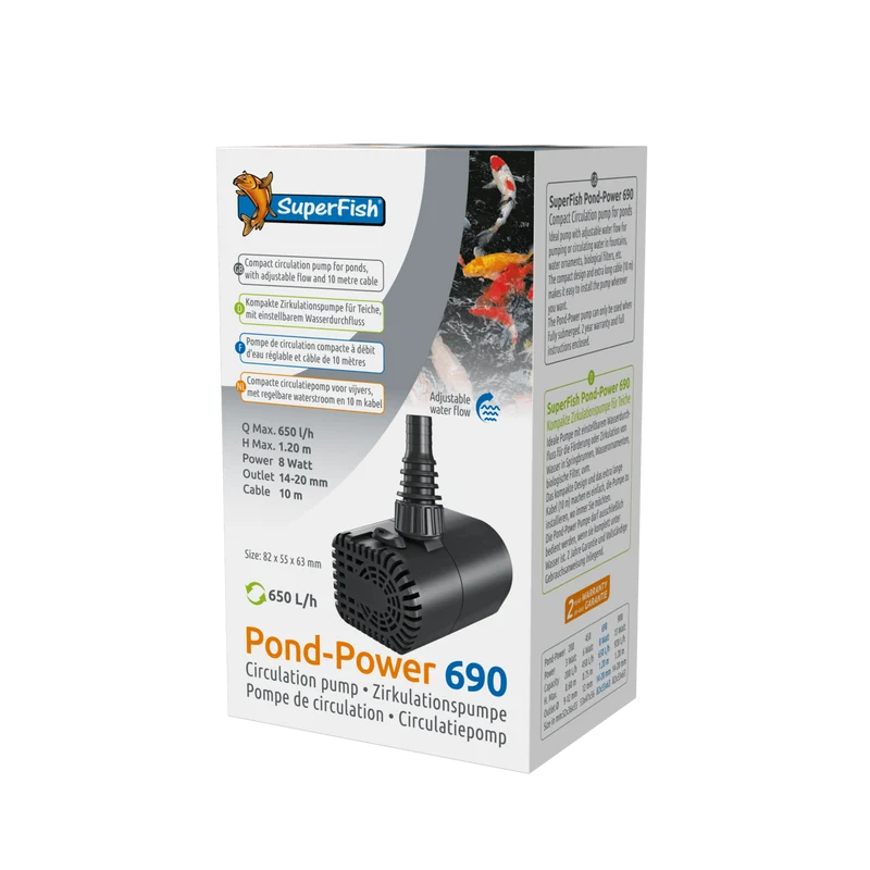 Pond-Power 690 - Pompe de circulation ou pour petits jeux d'eau - Superfish