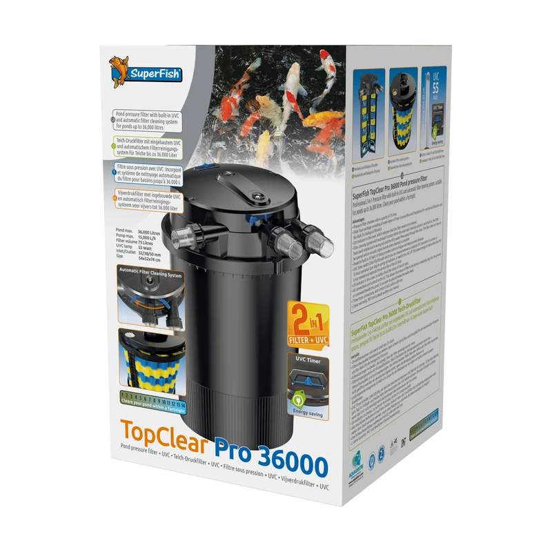 TopClear PRO 36000 avec UV 55W - Filtre sous pression seul - Superfish